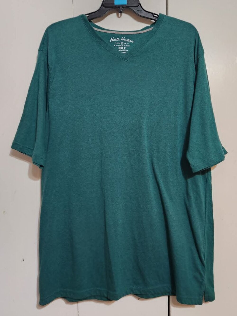 North Hudson Men’s 3XLT Shirt V-Neck Teal Green Heathered Big & Tall 3XL Tall